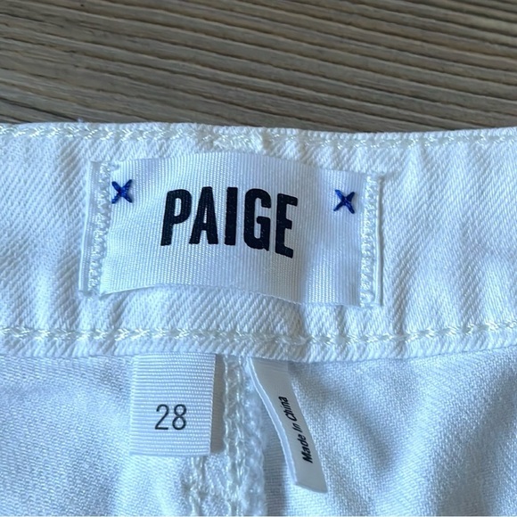 Paige Denim White Jean Shorts Womens 28 Raw Cuffed Hem Stretch Summer Casual - Picture 3 of 10